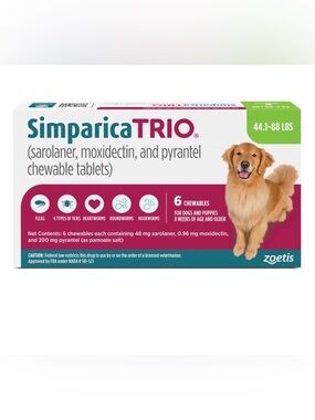 Simparica Chewable Tablets for Dogs - (44.1-88 lbs) 6 month Supply